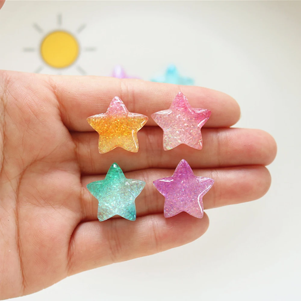10PCS Gradient Star Series Res - Christmas Craft Embellishment ulasan dan harga