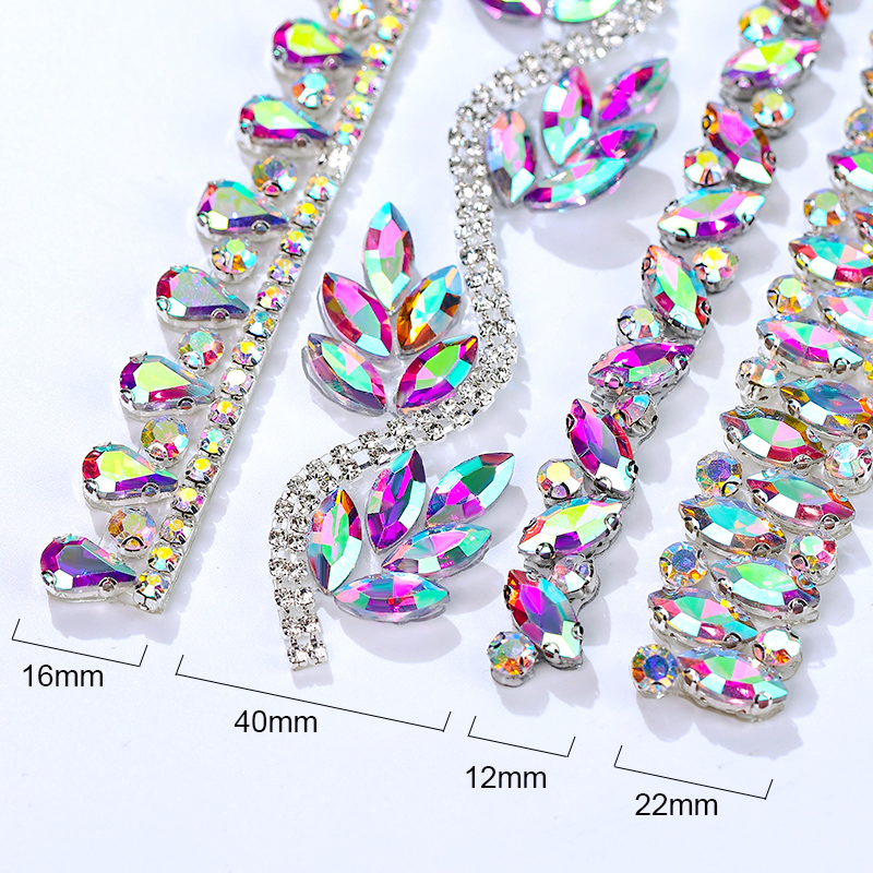 QIAO Rhinestone Trim Crystal A - Crystal Mesh Fabric ulasan dan harga