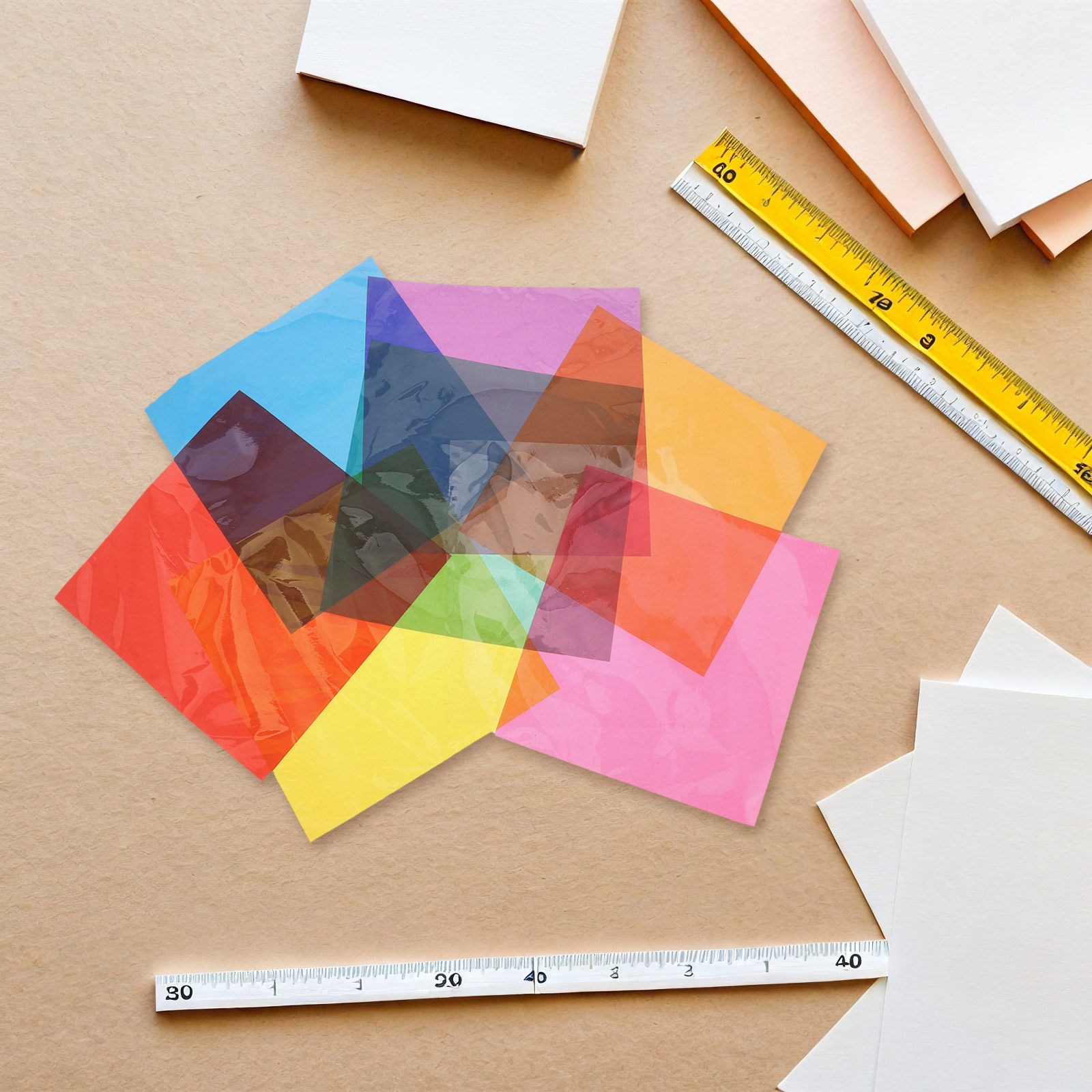 90Pcs Colored Cellophane Paper - Craft Embellishments ulasan dan harga