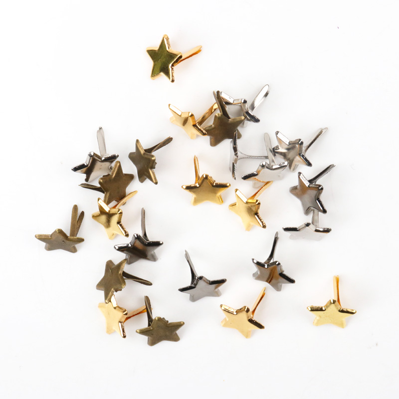 50pcs Mixed Metal Star Brad St - Embellishments For Scrapbooking ulasan dan harga