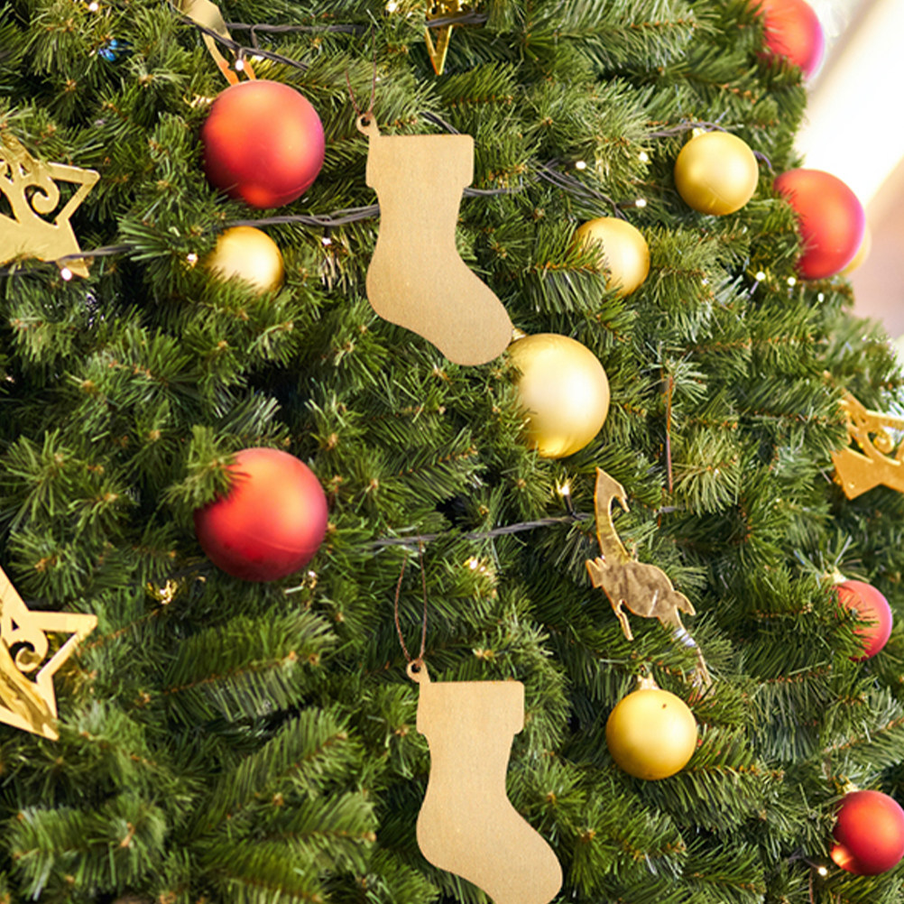 10pcs Christmas Stocking Woode - Christmas Craft Embellishment ulasan dan harga