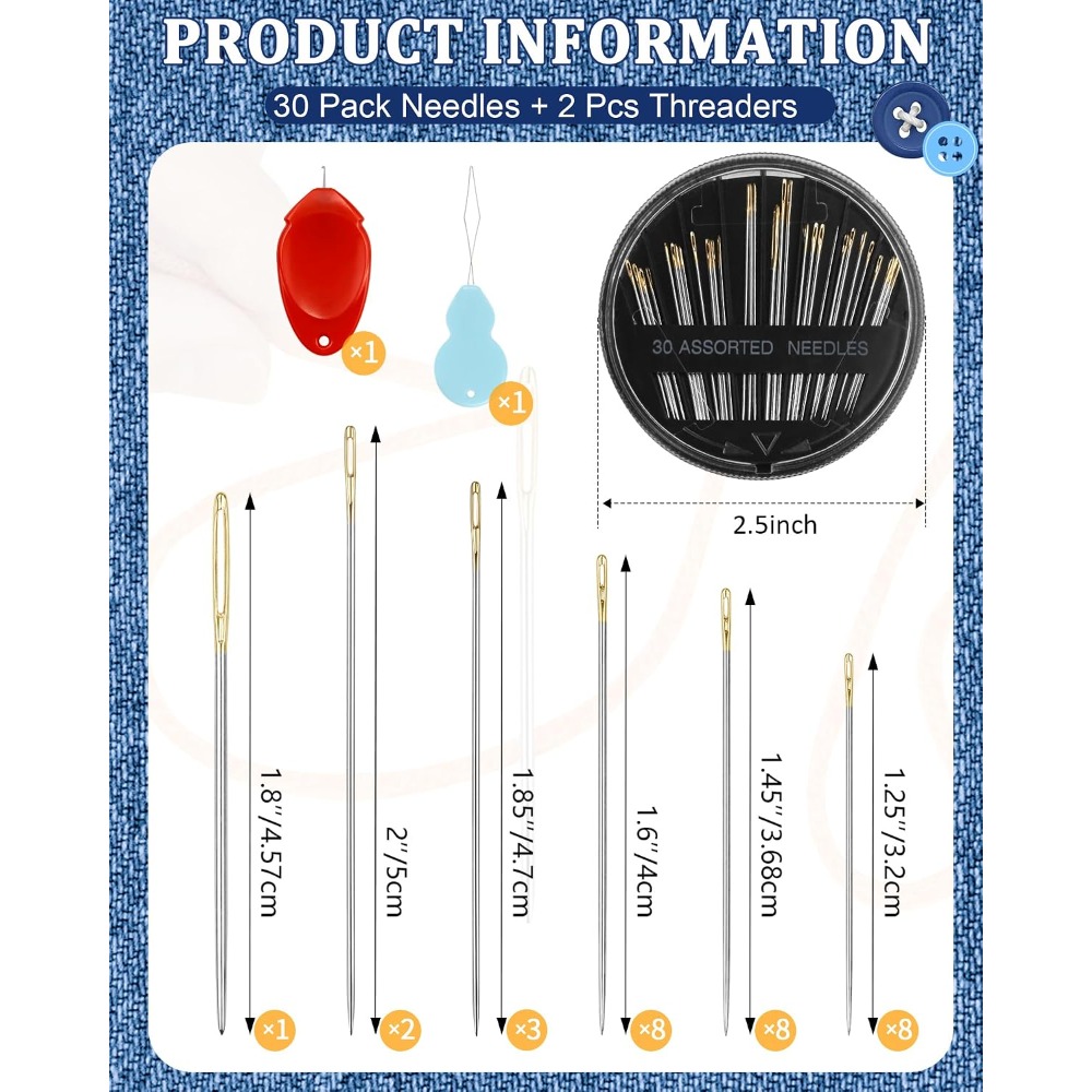 30-Count Steel Hand Sewing Nee - Embroidery Craft ulasan dan harga
