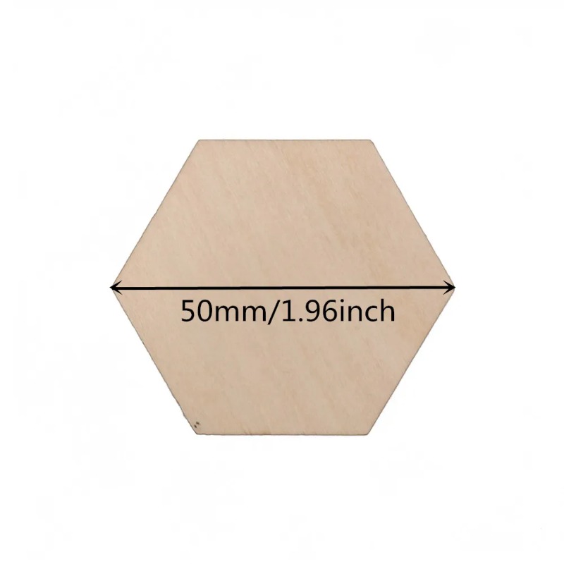 10-120mm Wooden Hexagon Blank  - Craft Embellishments ulasan dan harga