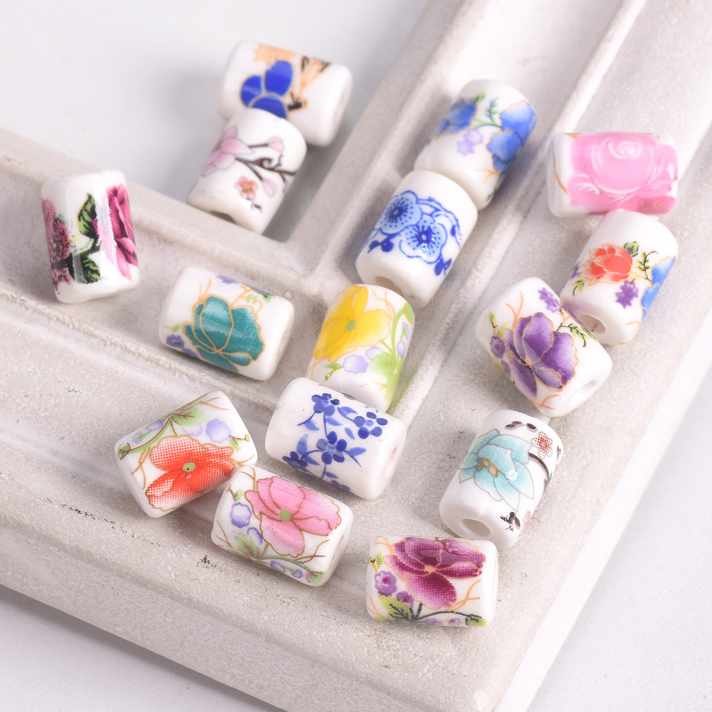 10pcs 12x9mm Cylinder Shape Fl - Embellishment Crafts ulasan dan harga
