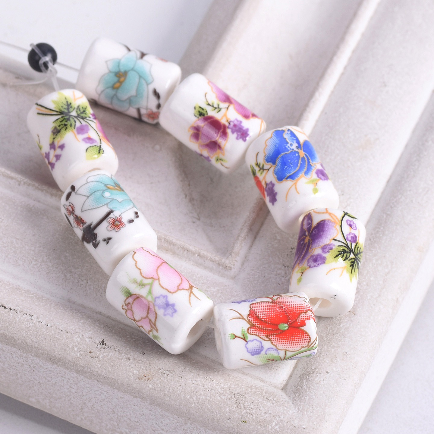 10pcs 12x9mm Cylinder Shape Fl - Embellishment Crafts ulasan dan harga