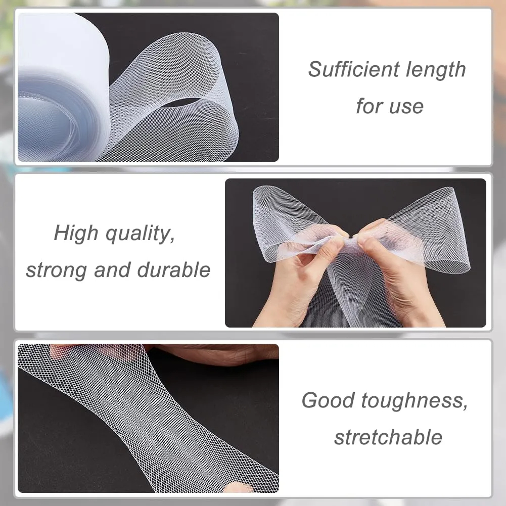 1-10cm Flat Plain Hard Stiff R - Crystal Mesh Fabric ulasan dan harga