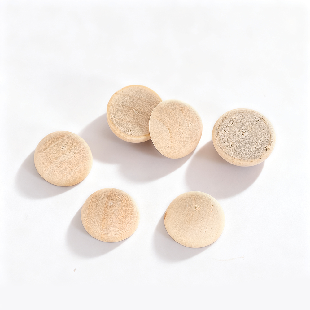 120pcs 15mm Half Wood Balls Un - Craft Embellishments ulasan dan harga